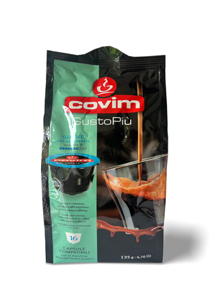 Kavos kapsulės be kofeino NESCAFE Dolce Gusto aparatams COVIM GustoPiu Suave Decaffeinato, 16 vnt.