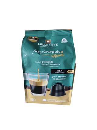 Kavos kapsulės be kofeino Dolce Gusto aparatams LOLLO Espresso DEK, 16 vnt.