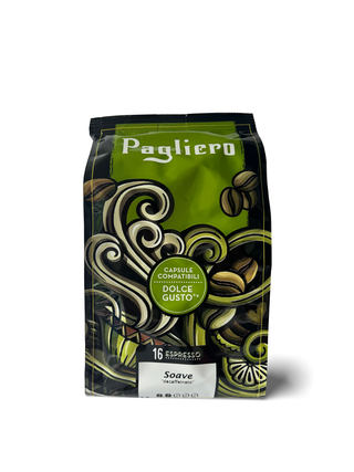 Kavos kapsulės  be kofeino  NESCAFE Dolce Gusto aparatams PAGLIERO Soave Decaffeinato, 16 vnt.